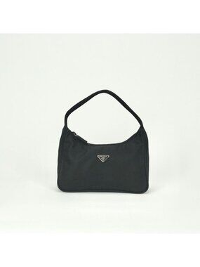 Prada Tessuto Tote Nylon Black Silver Handbag